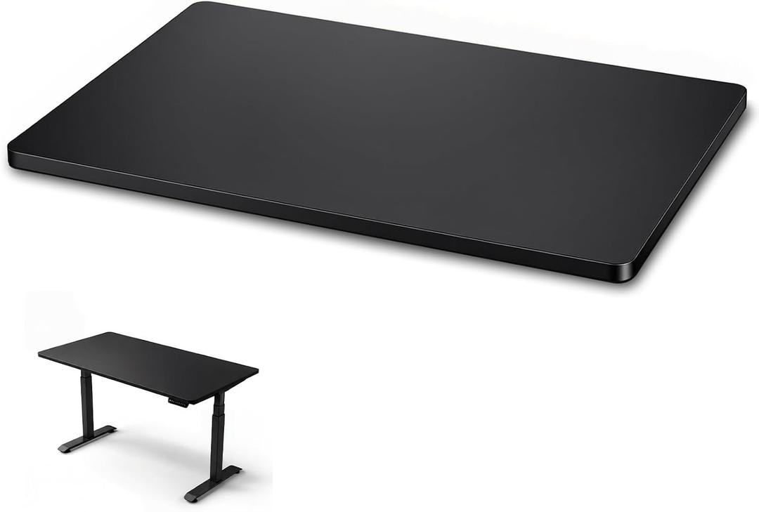 Novabright 36x24 Inch Desk Table Top, One-piece Table Top Black Desktop for Standard and Sit to Stand Height Adjustable Home and Office Desk Frames, Wood Countertop for DIY Double/L Desks, 1'' Thick