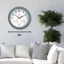 18 inch Outdoor Clocks for Patio Large Waterproof with Thermometer - Teal Blue Outdoor Clock with Temperature and Humidity for Wall - Weatherproof, Accurate & Easy to Read for Pool, Patio & Garden