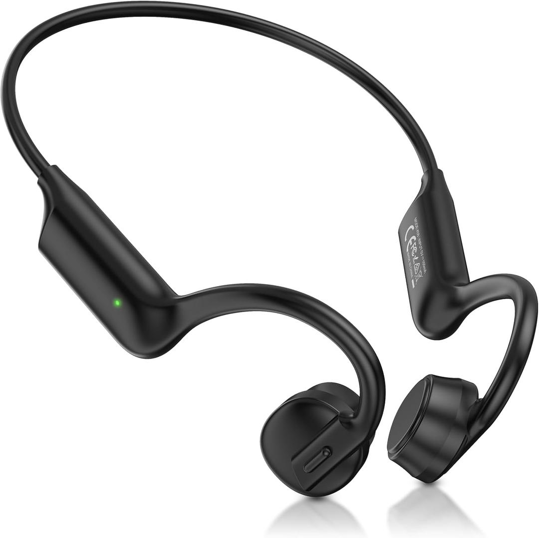 Bone Conduction Headphones Bluetooth 5.3, Open Ear Headphones with Mic, 7H Playtime Wireless Headphones, IPX5 Sweatproof Lightweight Sports Headset for Running, Cycling, Walking