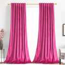 Berry Velvet Curtains for Bedroom Window with Back Tab, Super Soft Vintage Luxury Heavy Drapes, Room Darkening Thermal Insulated Curtain for Living Room, W52 by L84 inches, 2 Panels