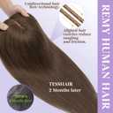 Human Hair Topper for Women No Bangs, 100% Remy Toppers Hair Pieces for Women,150% Density, No Tangle & Smooth, 10 Inch #Dark Brown