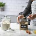 1 Gallon Glass Cookie Jars + Labels & Marker - Set of 2 Canister Sets for Kitchen Counter with Airtight Lids, Sugar Packet Holders Food Storage Containers with Lids Airtight for Pantry, Flour, Sugar.
