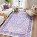 RELEANY Washable Area Rug, 5'x8', Purple