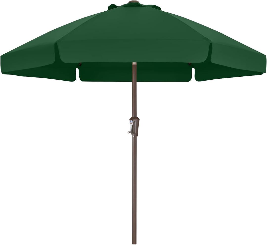 ABCCANOPY 7.5ft Patio Umbrella, Outdoor Table Umbrella with Push Button Tilt and Crank, Market Umbrella for Patio Pool Garden Deck (Green)