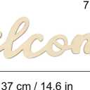 4 x NUOBESTY Wooden Welcome Sign 14.5 Inch Front Door Hanging Plaque with Rope Cursive Wood Letters Home Wall Decor for Porch Entryway Greeting