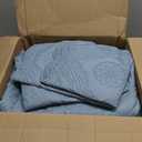 Kingnex Extra Wide Oversized King Bedspreads 128x120 for Tall King or Cal King Bed Ultrasonic Quilted Coverlet Set 3 Piece Include 1 Quilt 2 Pillowcases Blue