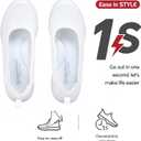 Women's Knit Slip On Walking Shoes - Comfort Ballet Flats with Rubber Sole & Arch Support (White)