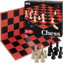 HI-Q Classic Chess Board Game  Educational Strategy Set for Kids, Adults & Beginners  Standard Style Pieces with Folding Board  Family Game Night
