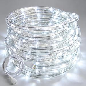50ft White Rope Lights,Connectable for Indoor & Outdoor,110V Transparent Flexible Tube Lights,Waterproof LED Rope Lighting for Outside,Deck,Patio,Pool,Camping,Bedroom Decor,Landscape Lighting
