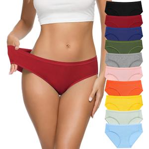 CULAYII Women's Cotton Bikini Panties, High-Cut Full Coverage Stretch Cool Underwear for Women (Multicoloured a - 10 Pack, Small)