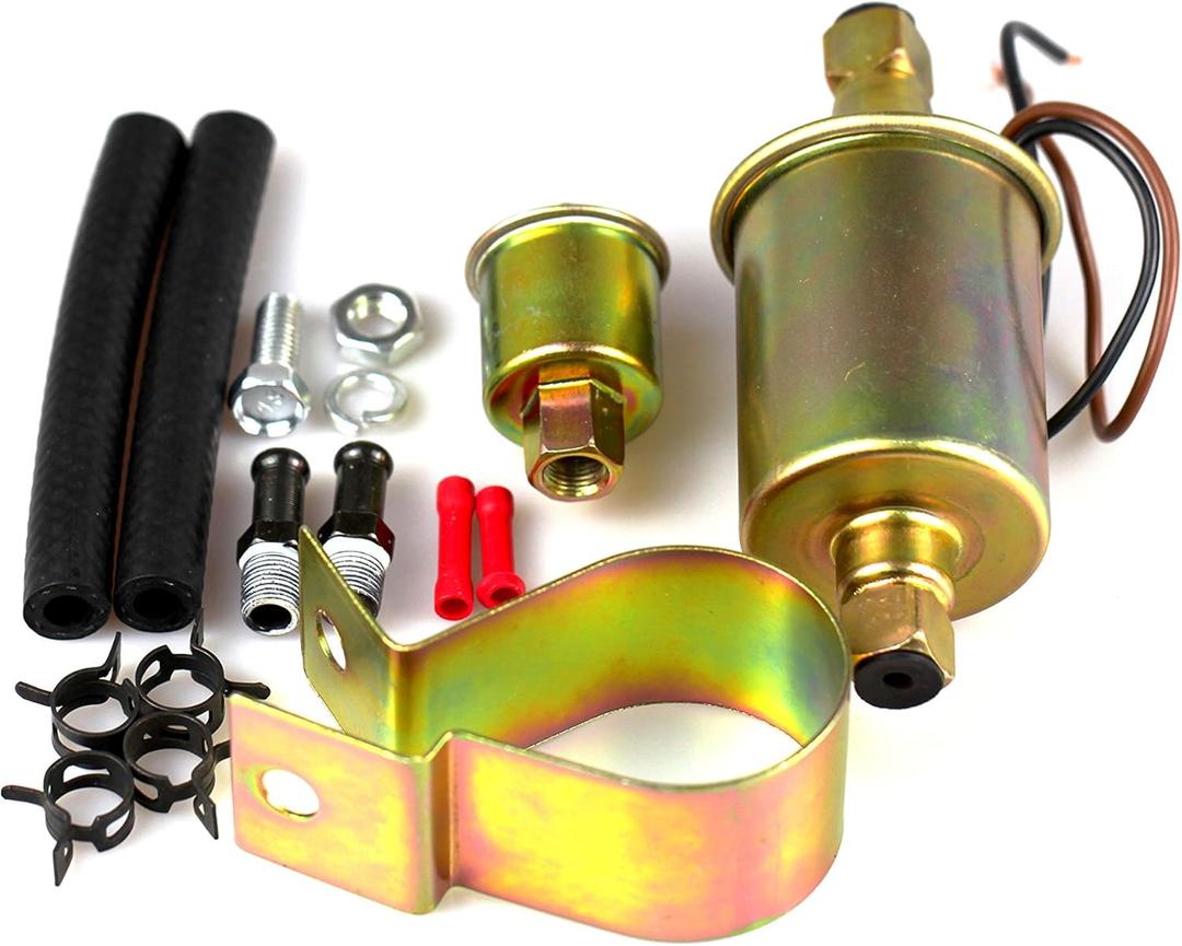 BOXI F4027 Externally Mounted Universal 12V Low Pressure 2.5-4 PSI Gas Diesel Inline Electric Fuel Pump F4027