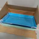 US Acrylic Coastal Plastic Serving Trays (Set of 4) 15 x 10 | Large Unbreakable Reusable Rectangular Party Platters | Serve Appetizers, Fruit, Veggies, & Desserts | BPA-Free & Made in USA