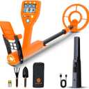 SUNPOW Metal Detector for Kids Ages 8-12 + Metal Detector Pinpointer GD01 for Adults & Kids