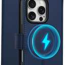 Wallet Case for iPhone 16 Pro with Card Holder, RFID Blocking, MagSafe, Kickstand, PU Leather Flip Folio Phone Case Cover Shockproof TPU Inner Shell for iPhone 16 Pro(6.3")-Blue