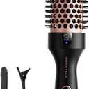 Wavytalk Blowout Boost Thermal Brush, 1.5 inch Heated Round Brush Curling Iron for Blowout Look, Dual Voltage, Ceramic Tourmaline, Ionic Technology, 5 Temperature Settings (Rose Pink)