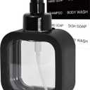 Foaming Soap Dispenser, 300ml (10oz) Plastic Refillable Foaming Hand Soap Dispenser with 8 Pcs Waterproof Labels, Foam Pump Bottle for Bathroom and Kitchen (Black)