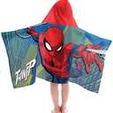 Jay Franco Kids Hooded Towel – 22" x 51" Super Soft Bath Wrap with 3D Hood, Beach, Pool & Travel, Official Licensed Product, Multi - Spiderman