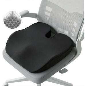 Seat Cushion for Office Chair - Cooling Honeycomb & Memory Foam 17.3" x 2.75" Tailbone Pain Relief Cushion, Ergonomic Desk Chair & Car Seat Cushion for Sciatica, Body Positioner