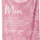 GiltGlimmer Gifts for Mom, Mom Birthday Gifts Blanket, Moms Gift for Women from Daughter Son, We Love You Present for Mother Mommy Christmas Mothers Day 60" x 50", Pink