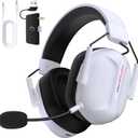 RYR Wireless Gaming Headset for Xbox Series X|S, Xbox One, PC, PS5/4, Mac, Mobile, Switch, 3D Surround Sound, Bluetooth 5.3, 60H Battery, Gaming Headphones with Detachable Noise Canceling Mic-White
