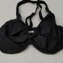 Women Underwire Bikini Top Only - Knot Front Bathing Suit Top Swim Bra Push Up Swimsuits Top (Large, Black)