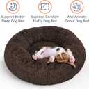 Calming Donut Dog Bed for Small Dogs, Round Dog Bed for Medium & Large Dogs