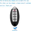 Leather Key Fob Cover for Nissan Leather Keychain Compatible with Altima Maxima Rogue Armada Pathfinder 4 5 Buttons Smart Key