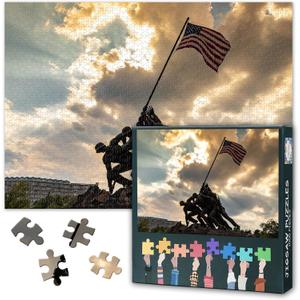 Puzzles for Adults 1000 Pieces, US Marine Corps War Memorial Jigsaw Puzzles, Arlington Virginia Adult Puzzle for Adults, Educational Fun Games or Toys for Elders Friends 20X27 INCH