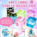 4 Pack Ice Cube Squishy Fidget Toys, Slow Rising Sensory Stress Cubes for Anxiety Relief, Soft Squeeze Desk Toys for Adults Kids Teens, Assorted Colors Cube Squishies