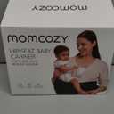 Momcozy Hip Seat Baby Carrier - Adjustable Waistband with Original 3D Belly Protector, Ergonomic Carrier with Various Pockets for Newborns & Toddlers up to 45lbs (Black, Medium)