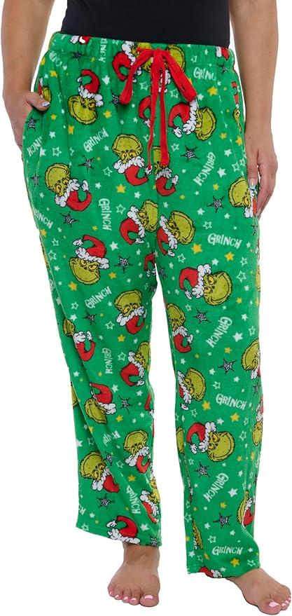 The Grinch Plush Pants How Grinch Stole Christmas Dr Seuss Minky Pajama Lounge, Size 5XL