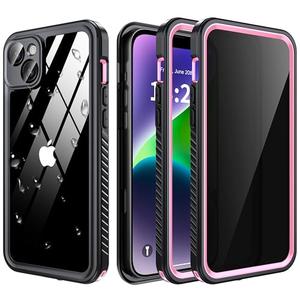 AMILIFECASES for iPhone 14 Plus Case Waterproof - Built-in Privacy Screen Protector & HD Screen Protector [IP68 Underwater] Shockproof Dustproof Full Body Protection iPhone 14 Plus Phone Case Pink