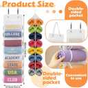 Over The Door Hoodie Organizer, Double Sided Holds 16 Hoodies, White Hanging Storage with 2 Hooks and Rope for Door Closet Cabinet Use, Ideal for Dorm Rooms Bedroom, Small Spaces, 34.6 Inch
