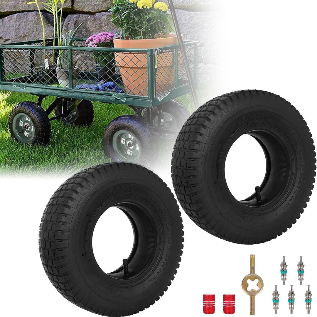 13x5.00-6 Lawn Mower Tire and Inner Tube Sets, 4 Ply Rating - 2 PACK