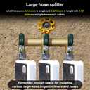 Garden Hose Splitter, 3/4 Rust and Freeze Resistant Outdoor Hose Manifold with 3 green Extra Long Handles Faucet Adapter-Heavy Duty Brass 3-Way Valve
