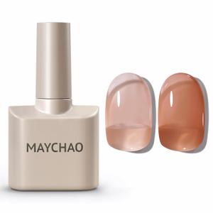 10 x MAYCHAO Jelly Gel Nail Polish -15ML Nude Brown Jelly Gel Polish Soak Off UV LED Sheer Brown Nail Polish for DIY Manicure Home Salon Nail Art, 0.5 OZ