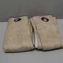 LORDTEX Linen Look Textured Blackout Curtains with Thermal Insulated Liner - Heavy Thick Grommet Window Drapes for Bedroom, 50 x 45 Inches, Tan, Set of 2 Panels