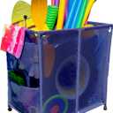 Pool Floats, Balls, Toys and Equipment Rolling Mesh Organizer Storage Bin, Large, (35" W x 25.4" L x 37.5" H), Blue, Style 455102