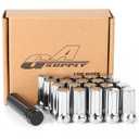 GAsupply 1/2-20 Lug Nuts, 1/2 X 20 Closed End Acorn Tuner Long Spline Lug Nuts 2" (50mm) Tall Conical Seat 60 Degree Chrome Lug Nuts, 20 Pack+1 Spline Lug Key (Silver)