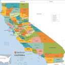 California Counties Map - Large - 48" x 43.25" Laminated