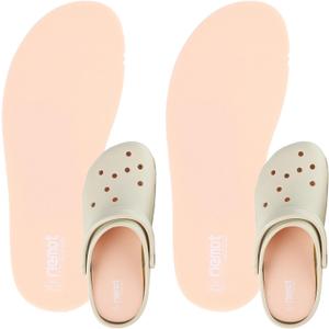 riemot 2 Pairs Memory Foam Insoles for Crocs Clogs Garden Shoes,Wide Thin Replacement Shoe Inserts for Nurse Shoes,Chef Shoes,Sole Inserts for Women/Men Pink EU37-38/US 5