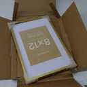 Homeforia 8x12 Picture Frame Gold, High End Metal 8 x 12 Poster Frames with Mat 6 by 8 for Photo, 12x8 Frame Matted to 6x8 inch Print, 8by12 Wall or Tabletop Frames, Tempered Glass, Wall Kit, Set of 1