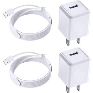IPhone Charger,[Apple MFi Certified]2Pack iPhone Quick Charging Lightning Cable Data Sync Cord with USB A Wall Charger Block Box Travel Plug Adapter for iPhone 14/13/Pro/Max/XR/X/Xs/Max/8/Plus/SE/iPad