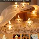 24PCS Flameless LED Candles - Battery Operated Votive Lights for Wedding Centerpieces, Holiday Tablescapes, Yoga Studios - Safe Tabletop Decor for Dinner Parties & Home Ambiance Lighting (Diamond white)