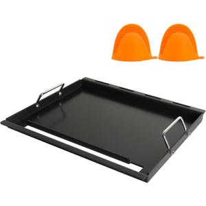 Full-Size Griddle Inserts with Handles for Weber Spirit 200 Spirit II 200 Series Grills Flat Top Cooking Pan Replacement Part for Weber Spirit I & II E-210 E-220 S-210 S-220 Series