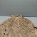 BLENCOT Women Fashion Button Down Collar Textured Shearling Long Sleeve Plain Cable Casual Fuzzy Fleece Ladies Sweatshirts Pullovers Shirts Tops Khaki 2XL