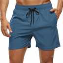 Tyhengta Men's Swim Trunks Quick Dry Beach Shorts with Zipper Pockets and Mesh Lining L