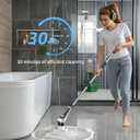 Electric Spin Scrubber,Cordless Shower Scrubber with Power Display Screen,IP68 Waterproof Bath Cleaning Brush,Adjustable Extension Handle & 2 Speeds,Electric Cleaning Brush for Bathroom,Kitchen,Tub (Black)