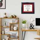 GMFrames 11x14 Diploma Degree Frame with Red Mat or Display 15x18 Certificates without Mat,Solid Wood,Black Finish with Intricate Black Rope Detail,UV Protection Acrylic