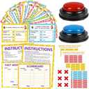 Christian Bible Friendly Feud Game Religious Card Board Game Night Church Group Bible Trivia Games Cards with Two Buzzers for Church Group Activity Xmas Holiday Party Office Class Team Building